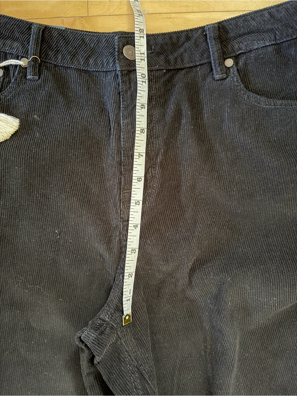 NWT Johnny Was SUKI Wide Leg High Rise Corduroy Jeans Pants - Black - Sz 31 - Picture 11 of 16